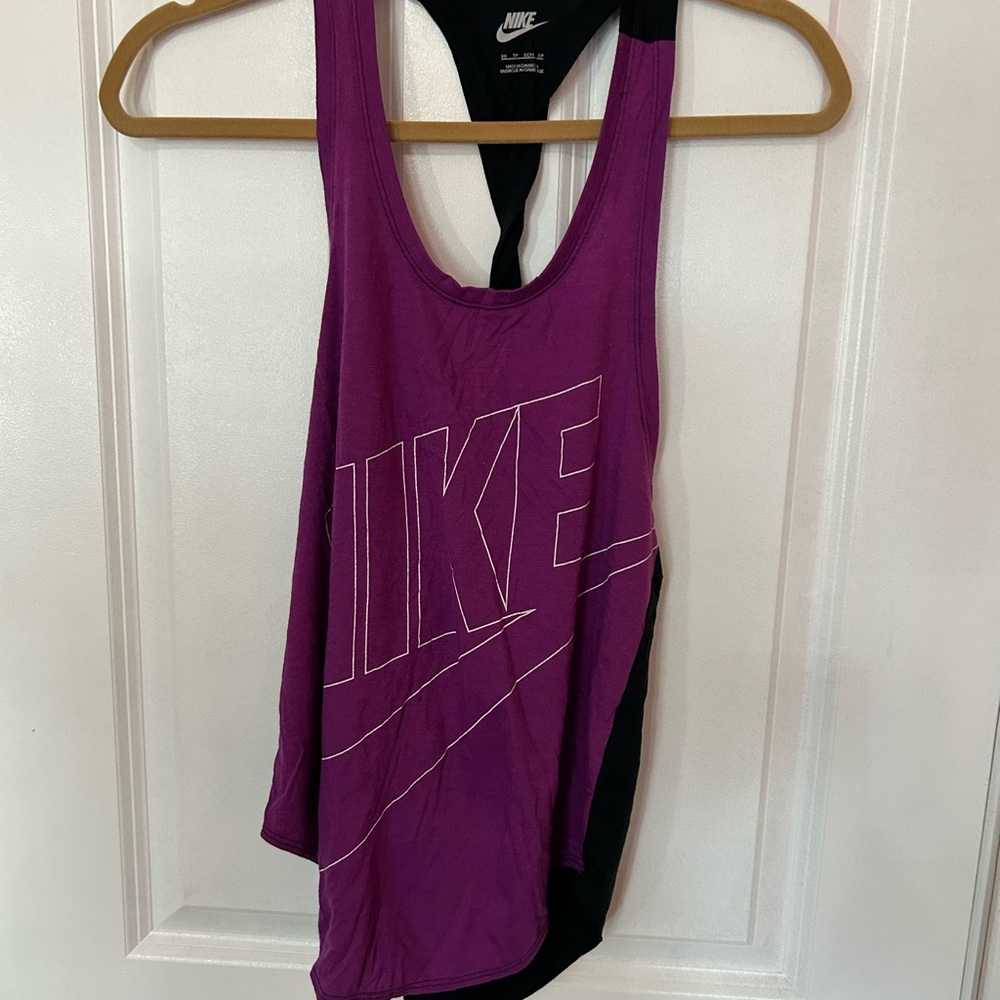 Nike Women's Twist Back Purple/Black Tank Top Size XS